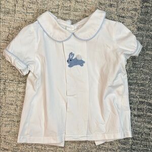 Cecil and Lou Easter Shirt with Blue Bunny Embroidery